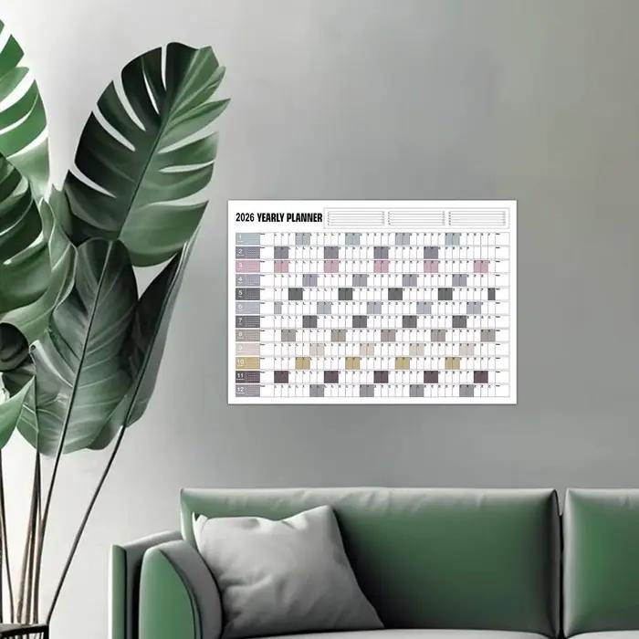 Affiche de calendrier mural annuel 2026 avec autocollants