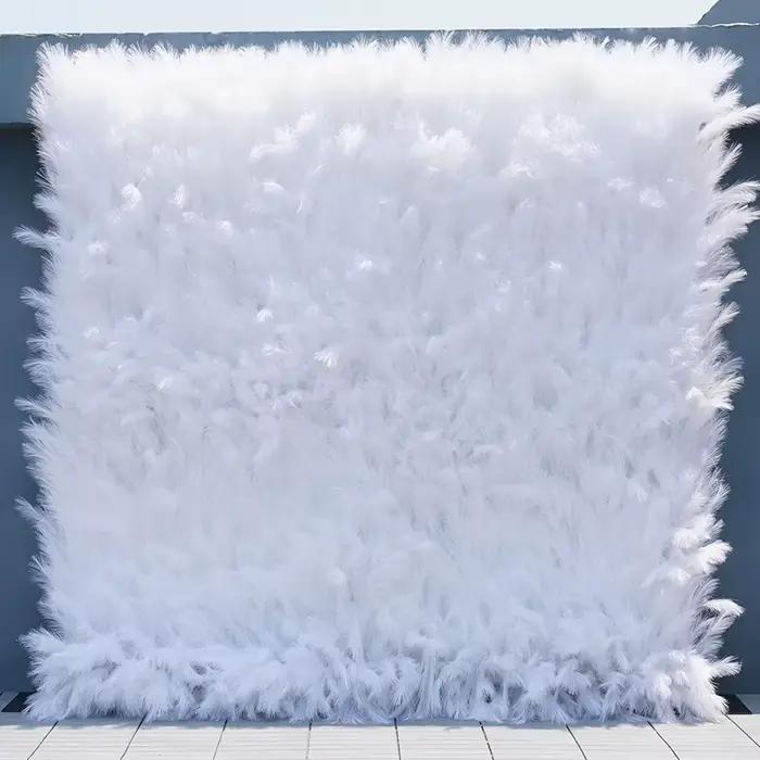 Base en tissu d'herbe de pampa artificielle enroulable rideau mural de fleurs