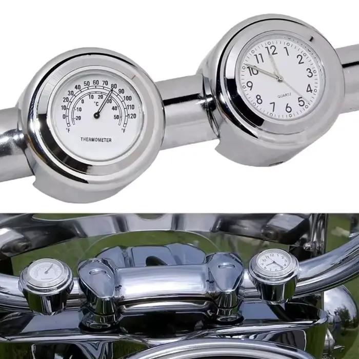 Horloge thermomètre pour guidon étanche, universel, 7/8 pouces, 1 pouce