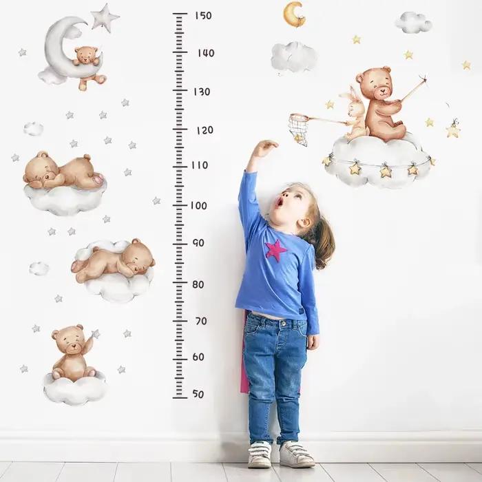 Autocollant mural ballon ours mignon pour enfants