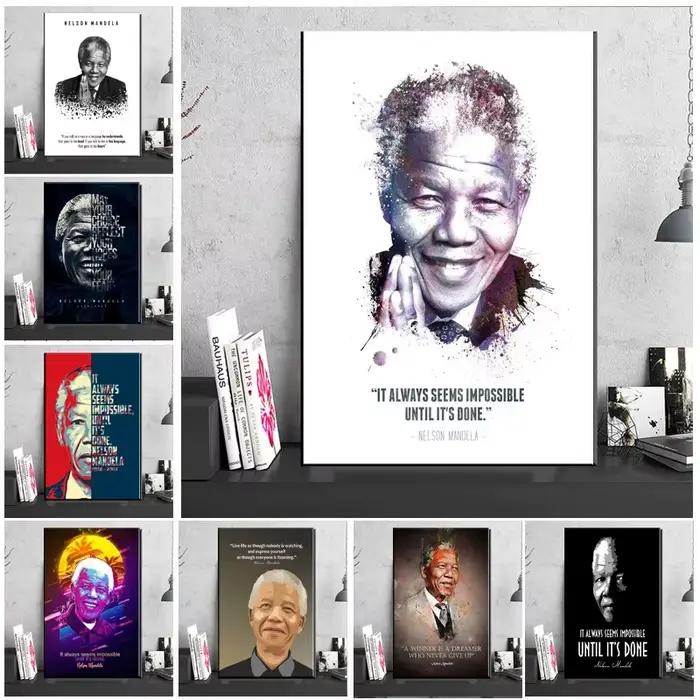 Peinture sur toile de Nelson Mandela