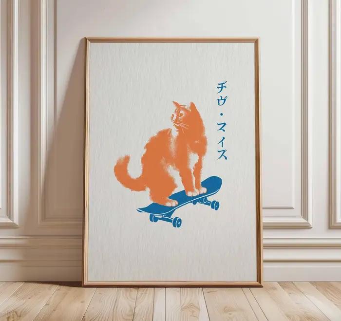 Impression de chat Pop Art japonais