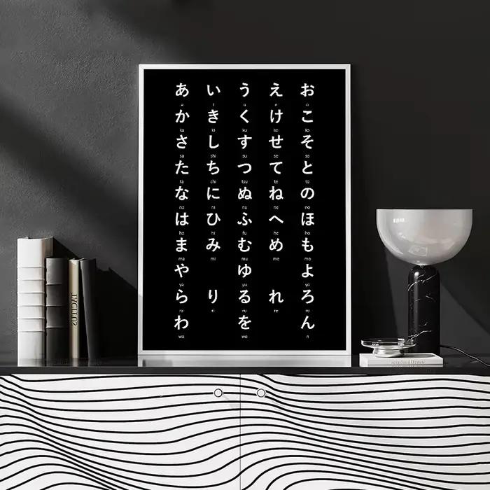 Toile d'art mural japonais Hiragana