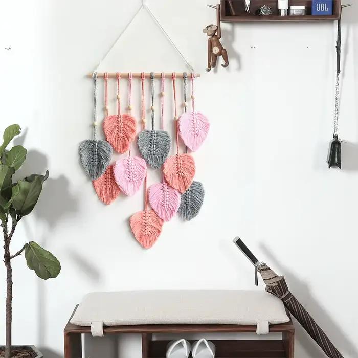 Tapisserie murale en macramé