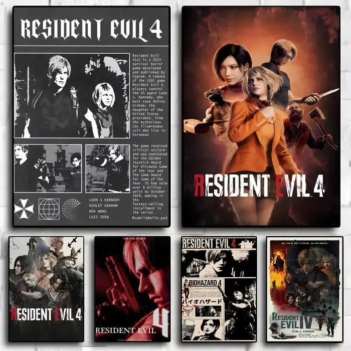 Affiche d'exposition de calligraphie et de peinture rétro Resident Evil 4