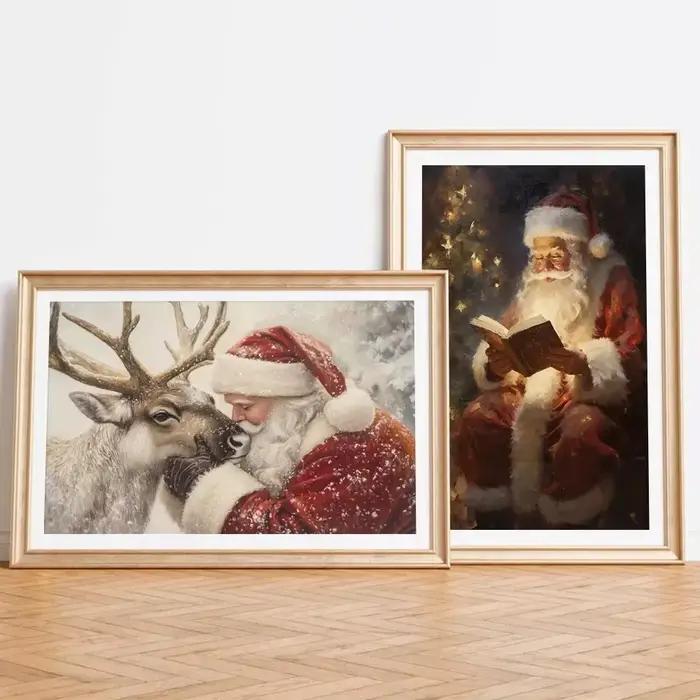 Affiche de noël Vintage imprimée pour salon