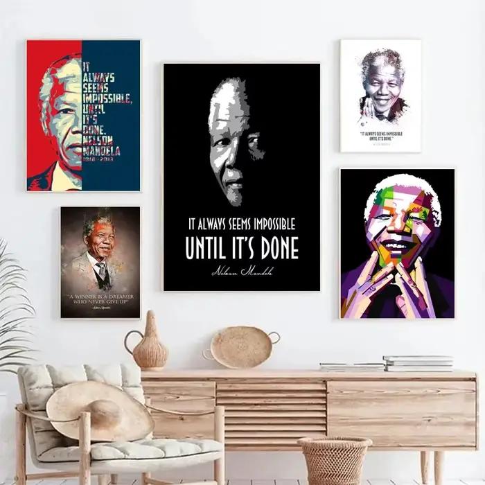 Peinture sur toile de Nelson Mandela