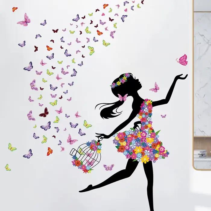 Autocollants Muraux Papillon pour Chambre d'Enfant Fille