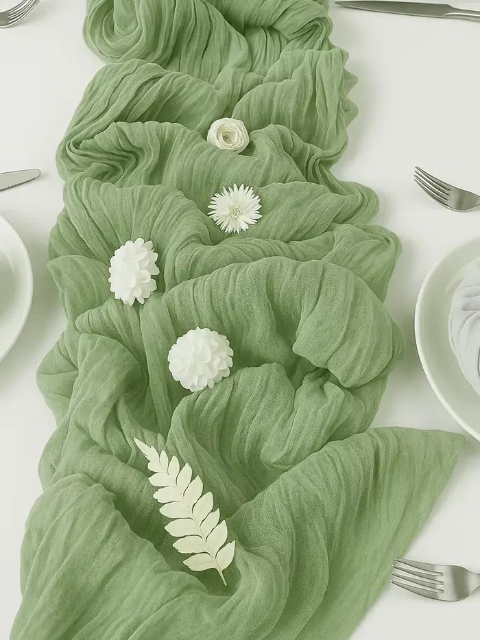 Chemin de Table en gaze semi-transparente vert sauge