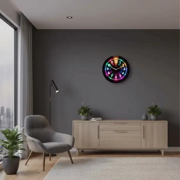 Horloge murale plate 2D créative