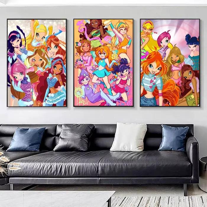 Affiches Anime W-Winxs, impression HD, décoration murale Vintage, pour la maison, la salle d'étude, 1 pièce