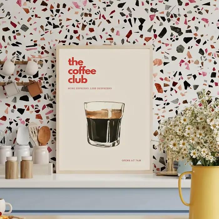 1 peinture sur toile, impression sur toile rétro de café