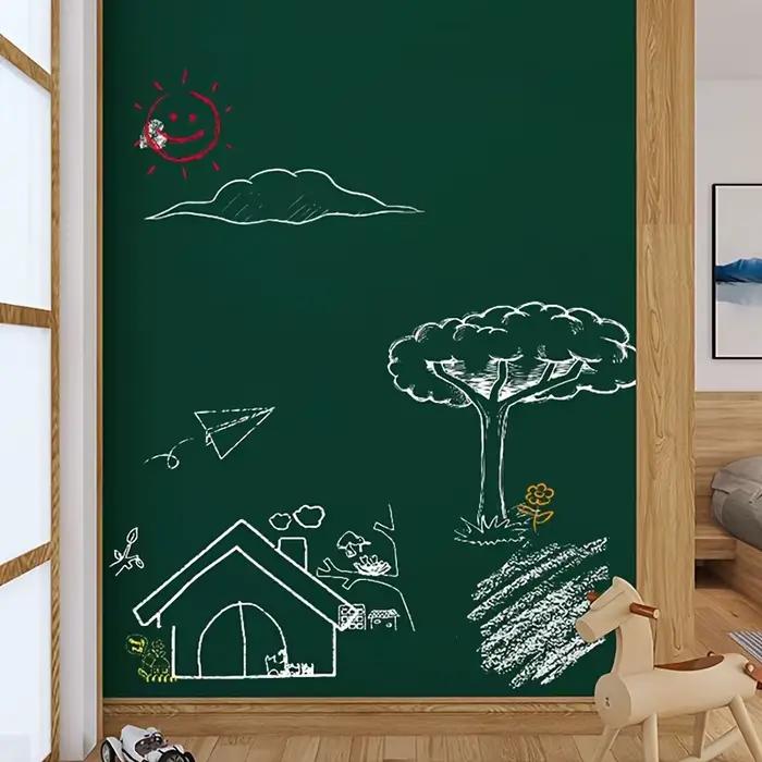 1 rouleau de papier peint auto-adhésif en vinyle détachable pour tableau noir
