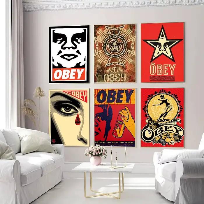 Affiches de dessin animé O-Obey avec LOGO de rue populaire