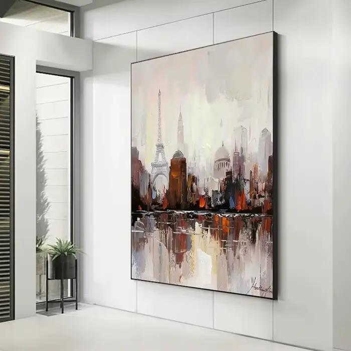 Peinture à l'huile abstraite de bâtiment sur toile