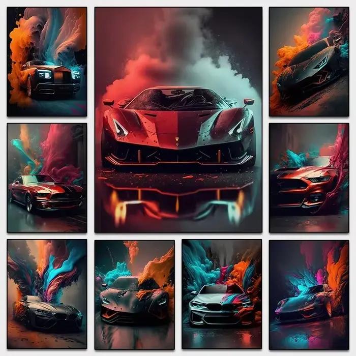 Lamborghini – affiche d'art futuriste moderne