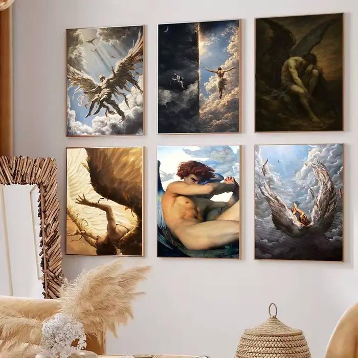 Affiche de décoration murale HD avec peinture d'ange tombé