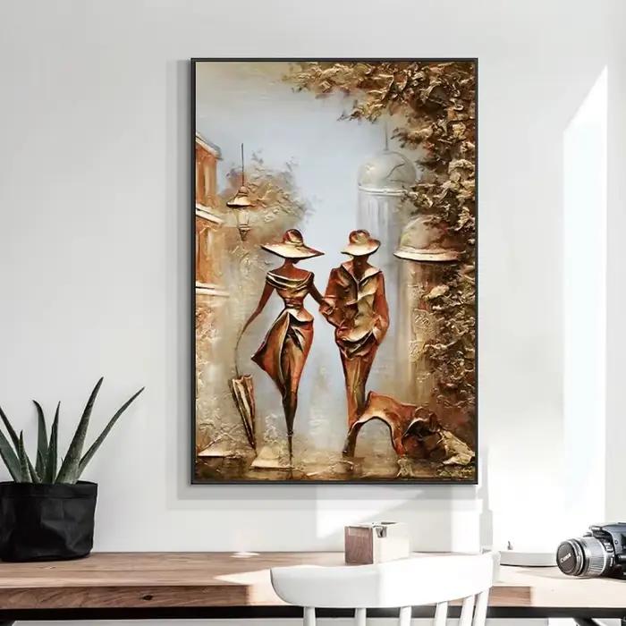 Peinture sur toile abstraite de Couple doré