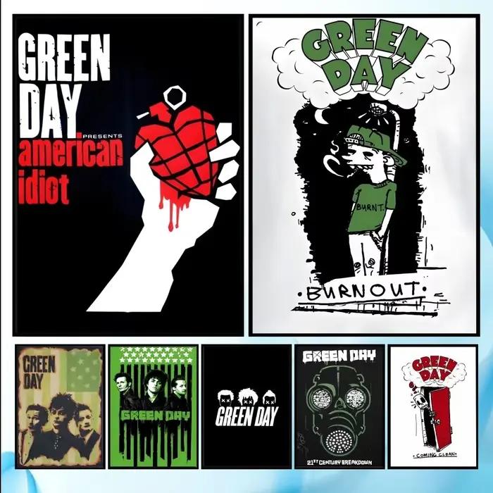 Affiche Vintage du groupe de Rock du jour vert