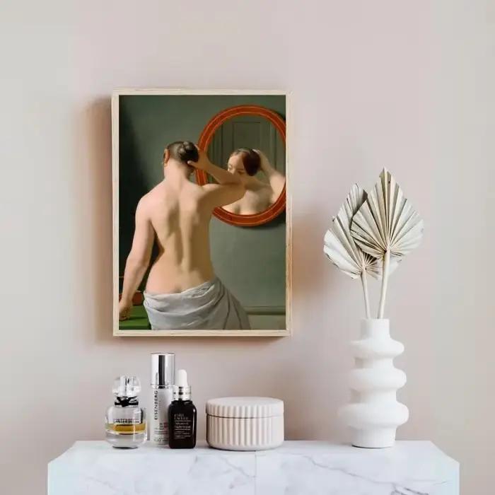 Toile de Portrait de bain de femme Vintage