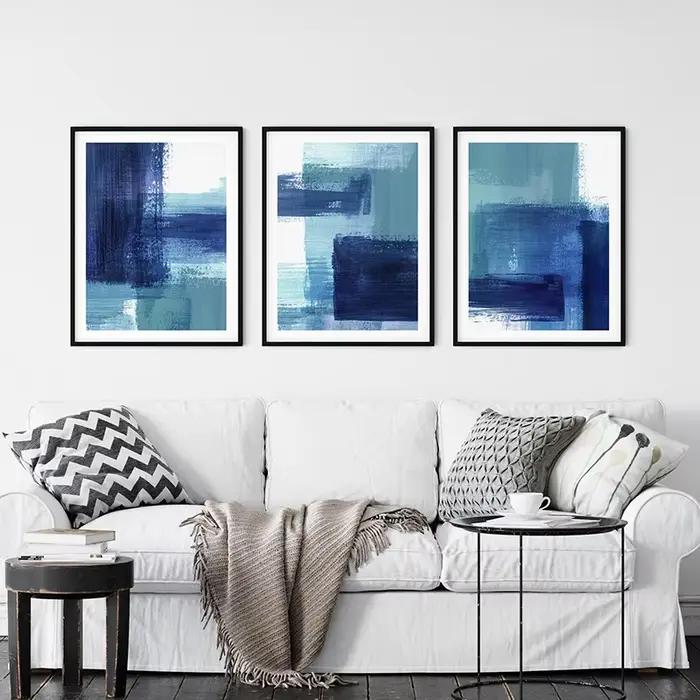 Posters d'art abstremberg de coups de pinceau bleu Industries celle