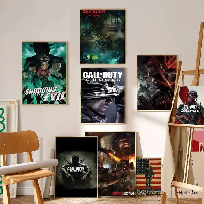 1PC Affiches Adhésives Rétro Cod Zombies Movie en Papier Kraft