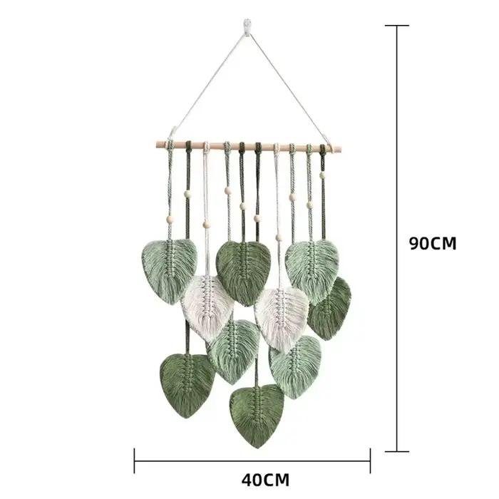 Tapisserie murale en macramé avec cuir chevelu tissé