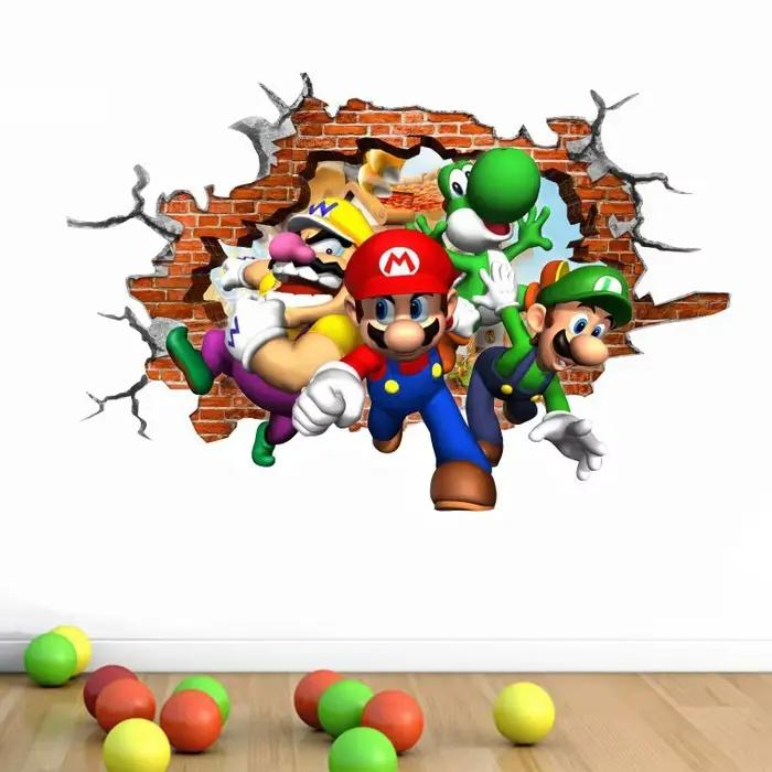 Sticker mural 3D Mario