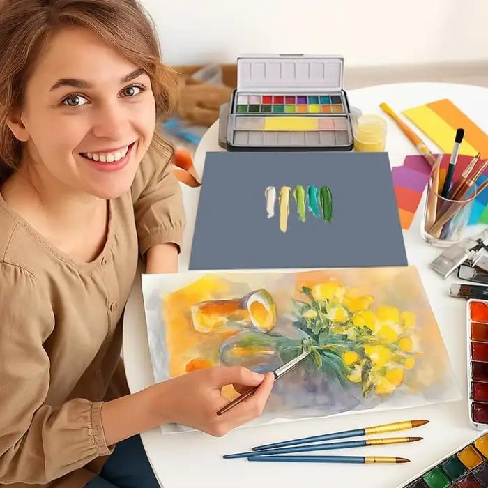 Palette de peinture en verre grise