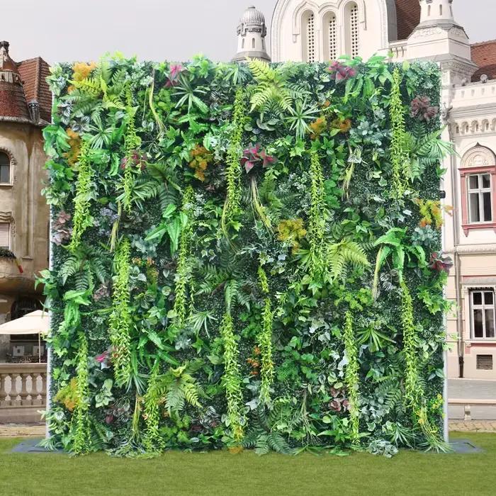 5D plantes vertes gazon mur enroulable tissu