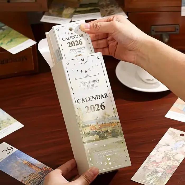 Calendrier de peinture à l'huile de Style européen rétro 2026