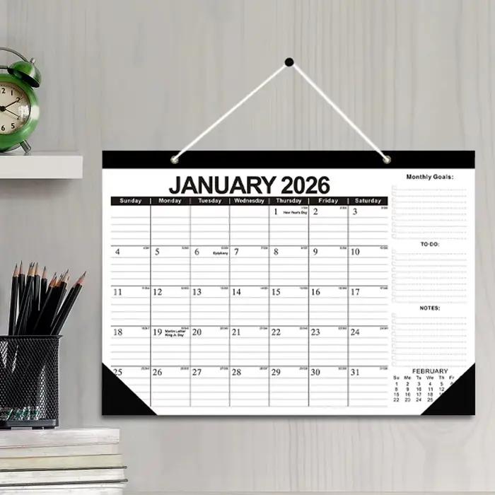 Nouveau calendrier mural 2026 18 mois 2026-2027 quotidien hebdomadaire mensuel Agenda planificateur organisateur décor