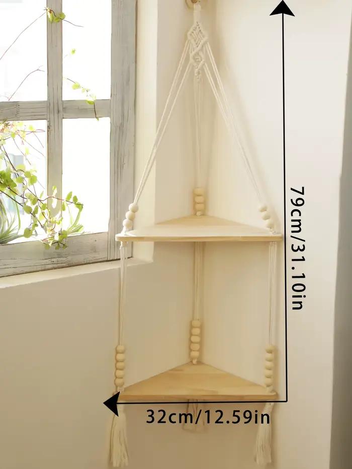 Étagère suspendue en macramé style Boho