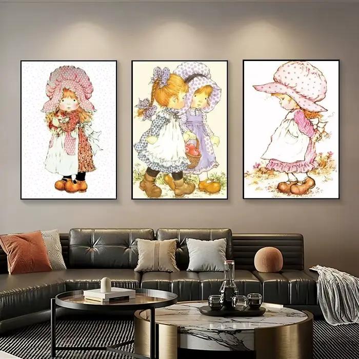 Dessin animé Sarah Kay affiche galerie décoration de la maison Stickers muraux salon chambre cadeaux