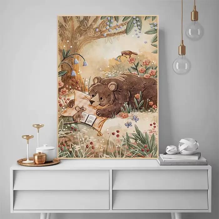 Affiche illustrée d'histoires du coucher