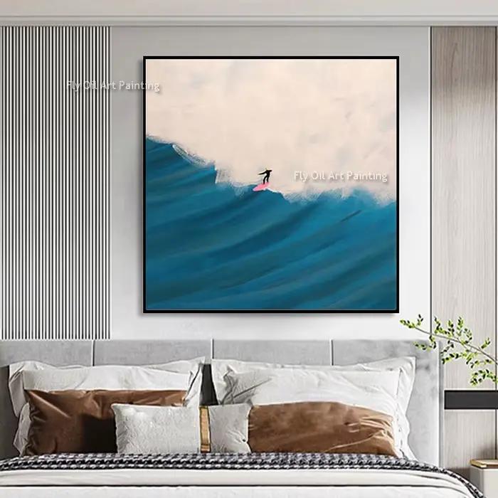Décoration murale originale « Blue Green People Set Sail » pour chambre