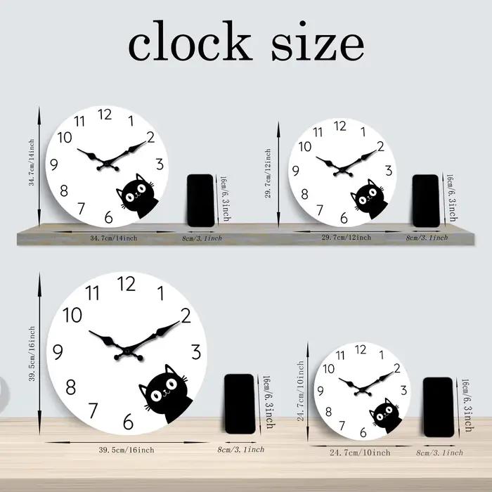 Horloge murale moderne en bois de chat noir Normcore salon chambre cuisine décoration de la maison