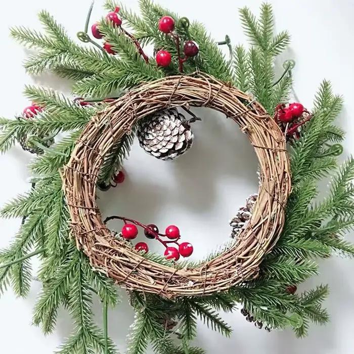 Artificielle Rotin Cadre Maison Chambre De Mariage De Noël Fête D'halloween En Plein Air Décor BRICOLAGE Cadeaux Mariée Couronne Tenture Murale Accessoire