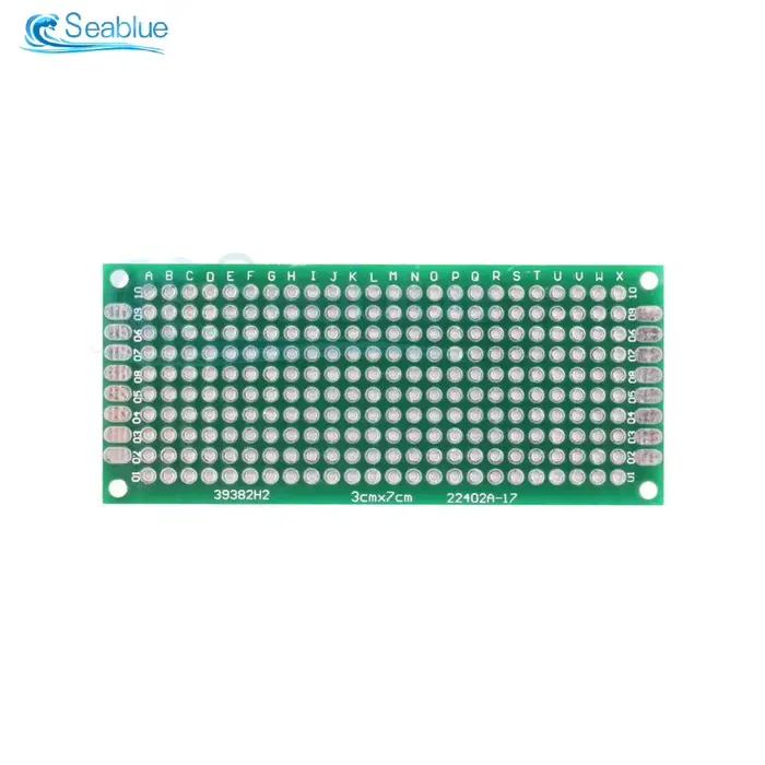Circuit imprimé universel Double face PCB, 3x7CM, panneau plaqué étain, plaque de prototypage pour Arduino, 5 pièces