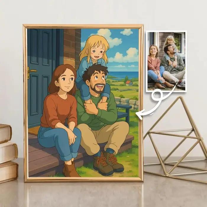 Portrait personnalisé de style Ghibli