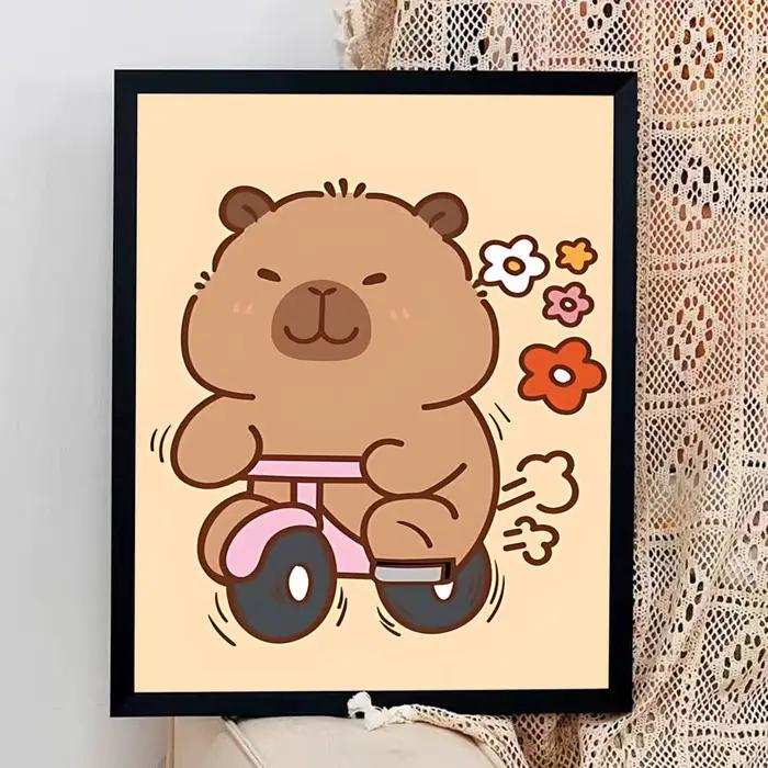Affiches autocollantes de dessins animés mignons de capybara