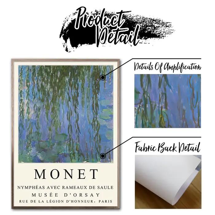 Affiche vintage de paysage abstrait de montagne et de rivière de Claude Monet