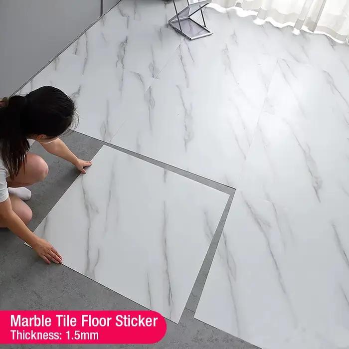 Autocollant de sol en carrelage de marbre épais simulé