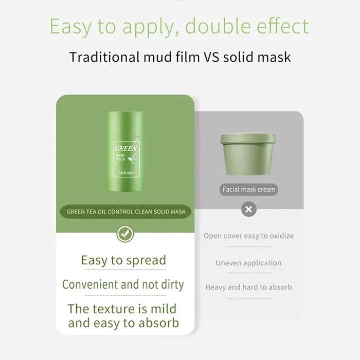 40g thé vert masque bâton visage enlever points noirs traiter acné imperfections points noirs propre solide masque bâton crème soins de la peau