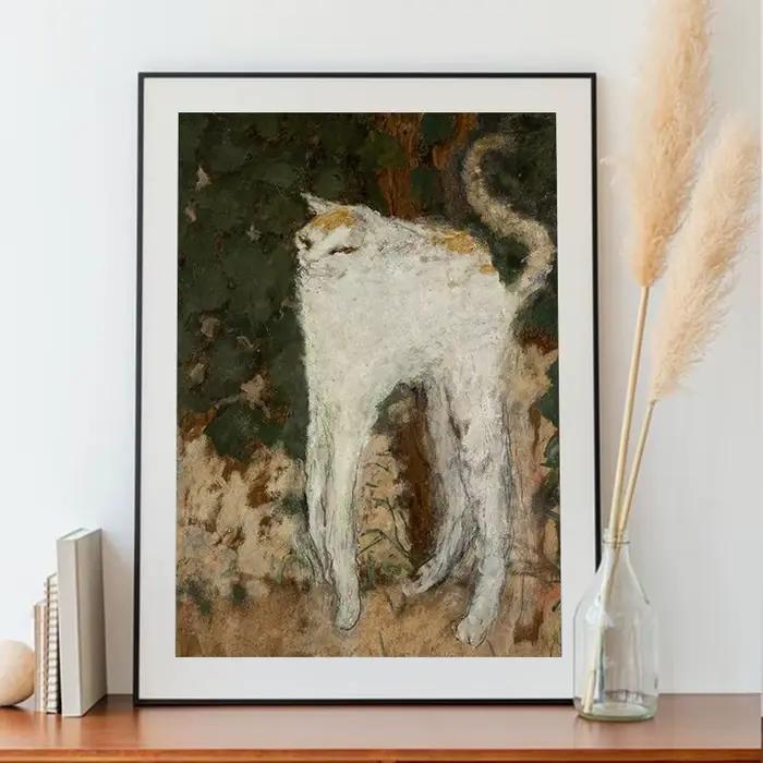 Pierre Bonnard Le Chat Blanc affiche d'exposition Meme