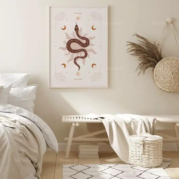 Boho serpent art, animal compact