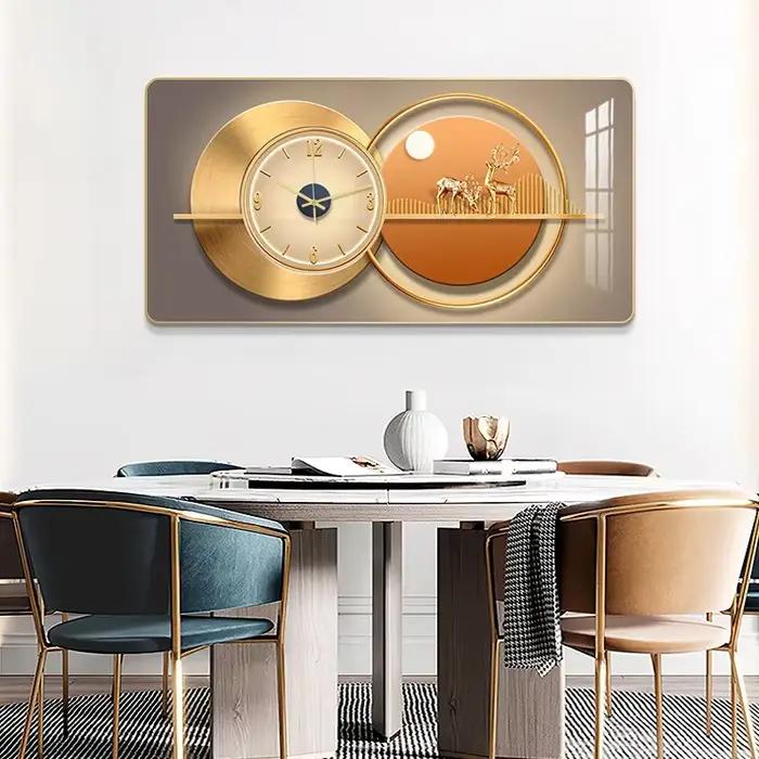 Horloge murale rectangulaire en porcelaine de cristal