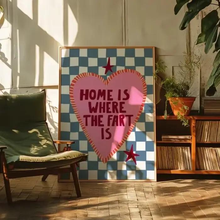 Slogan de maison humoristique coloré
