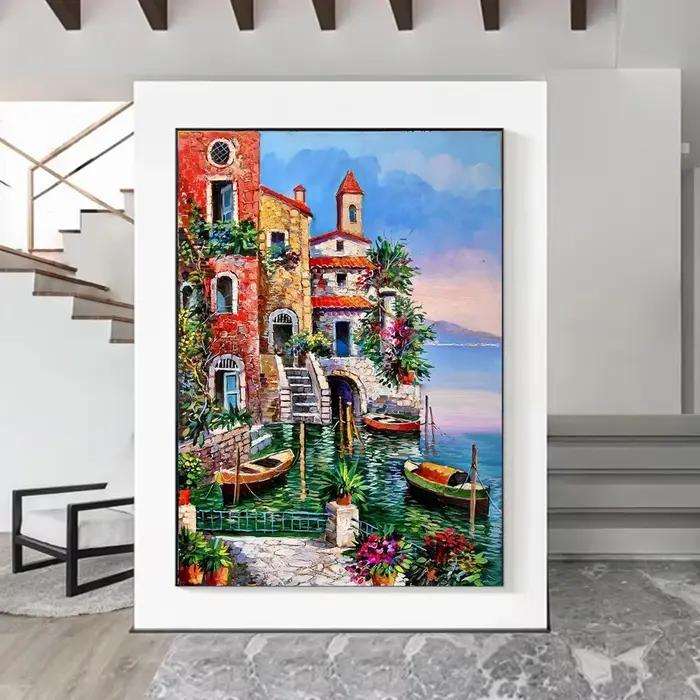 Toile de peinture de paysage de rue de Paris moderne
