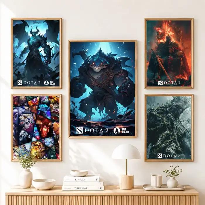 Affiches et impressions d'art de peinture et de calligraphie sur le thème du jeu DOTA 2